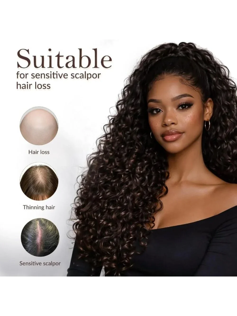 Wig Grip Cap for Hijabs & Half Wigs - Black, 2-Pack, Secure & Comfortable Fit